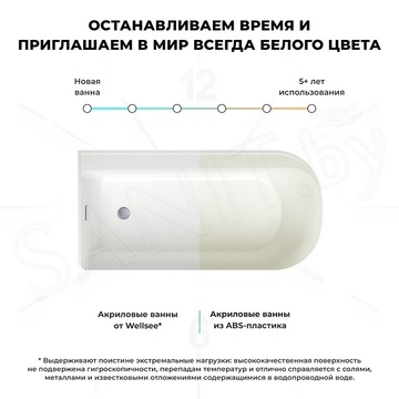 Акриловая ванна Wellsee Camellia 236101004 / 236102004