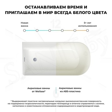 Акриловая ванна Wellsee Camellia 2.0 236201004 / 236202004