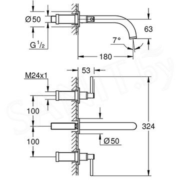 Смеситель встраиваемый Grohe Atrio New 20169GL3