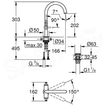 Смеситель для умывальника Grohe Atrio New 21022AL3