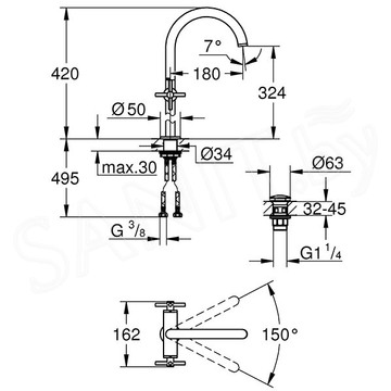 Смеситель для умывальника Grohe Atrio New 21044003