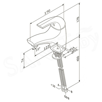 Смеситель для умывальника AM.PM Sense F7502100