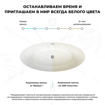 Акриловая ванна Wellsee Cerulean 231001002