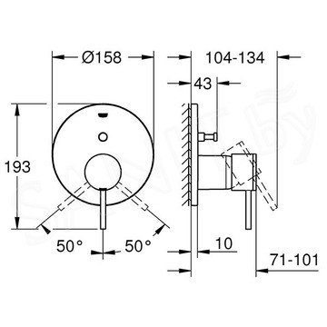 Смеситель встраиваемый Grohe Atrio New 24066003 (2 функции)