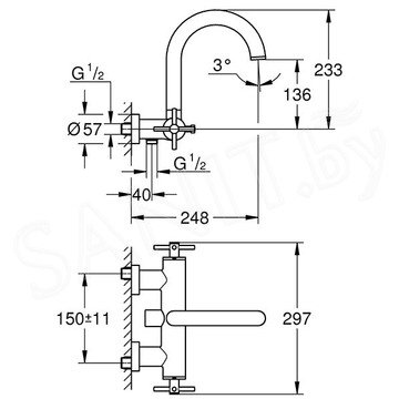 Смеситель для ванны Grohe Atrio New 25010AL3