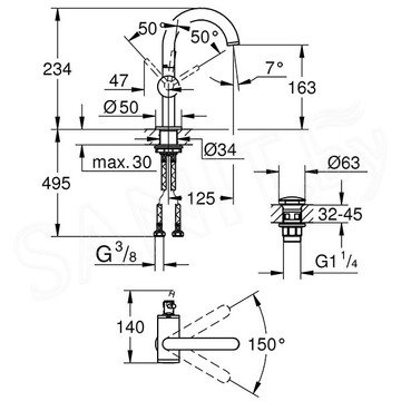 Смеситель для умывальника Grohe Atrio New 32043003