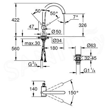 Смеситель для умывальника Grohe Atrio 32647003