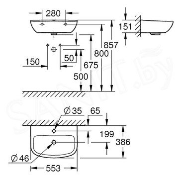 Умывальник Grohe Bau Ceramic 39440000 / 39421000 / 39420000