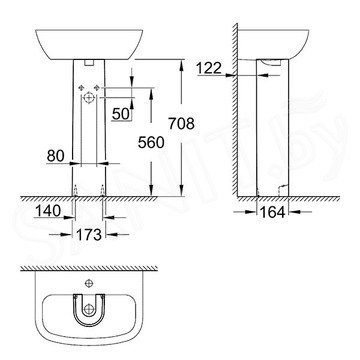 Пьедестал Grohe Bau Ceramic 39425000