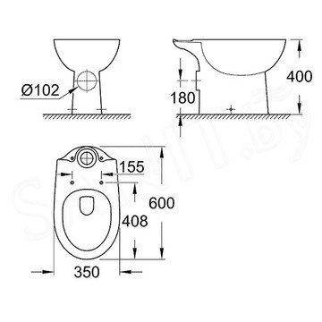 Напольный унитаз Grohe Bau Ceramic 39428000