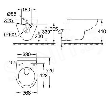 Подвесной унитаз Grohe Bau Ceramic 39491000