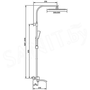 Душевая стойка Gappo G2407-60 с термостатом
