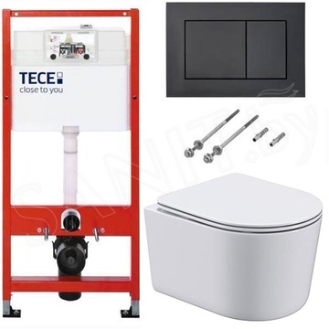 Система инсталляции для унитаза TECEbase kit c кнопкой 9240407 и унитазом Roxen Simple Compact 530120-01