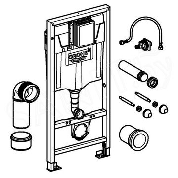 Комплект инсталляции Grohe Solido 4 в 1 с подвесным унитазом EuroCeramic 39536000