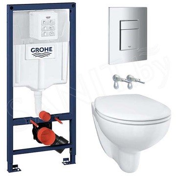 Комплект инсталляции Grohe Solido 5 в 1 с подвесным унитазом Bau Ceramic 39586000