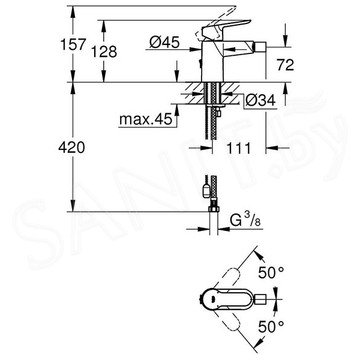 Смеситель для биде Grohe BauEdge 23332000