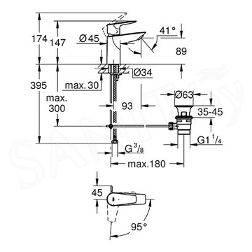 Смеситель для умывальника Grohe BauEdge 23559001