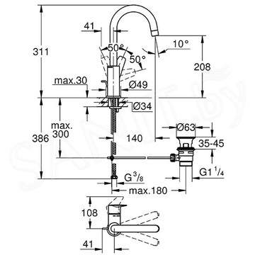 Смеситель для умывальника Grohe BauEdge 23760001