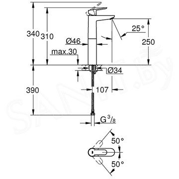 Смеситель для умывальника Grohe BauEdge 23761000