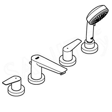 Смеситель на борт ванны Grohe BauEdge 2512010A