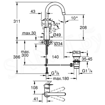 Смеситель для умывальника Grohe BauLoop 23763001