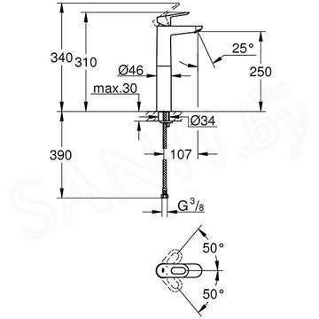 Смеситель для умывальника Grohe BauLoop 23764000