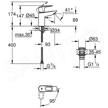 Смеситель для умывальника Grohe BauLoop 23883001