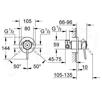 Смеситель встраиваемый Grohe BauClassic 29048000 (1 функция)