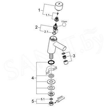 Смеситель для умывальника Grohe Concetto New 32207001 на одну воду