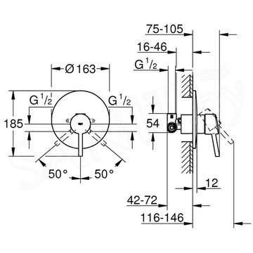 Смеситель встраиваемый Grohe Concetto 32213001 (1 функция)