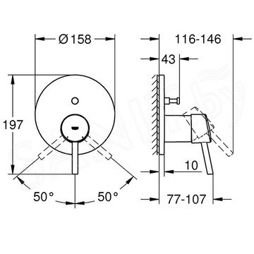 Смеситель встраиваемый Grohe Concetto 32214001 (2 функции)