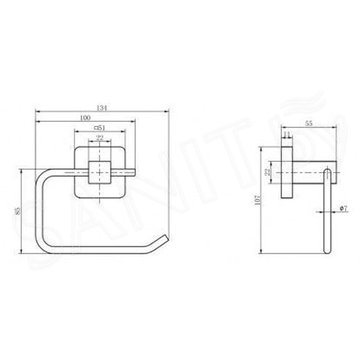 Держатель для туалетной бумаги CeramaLux Quadro 61907A