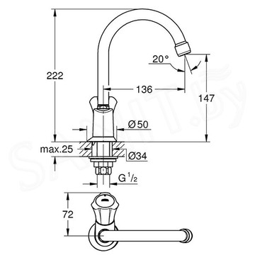 Смеситель для умывальника Grohe Costa L 20393001 на одну воду