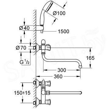 Смеситель для ванны Grohe Costa L 2679010A