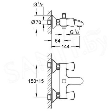 Смеситель для ванны Grohe Costa S 25483001