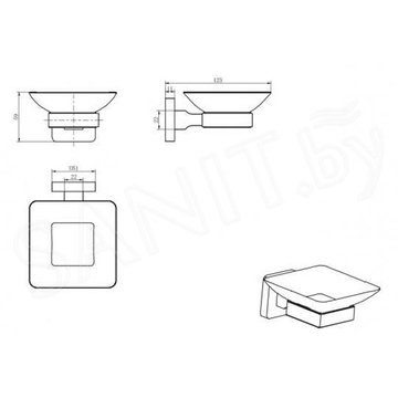 Мыльница CeramaLux Quadro 61904A