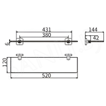 Полка CeramaLux Quadro 61911