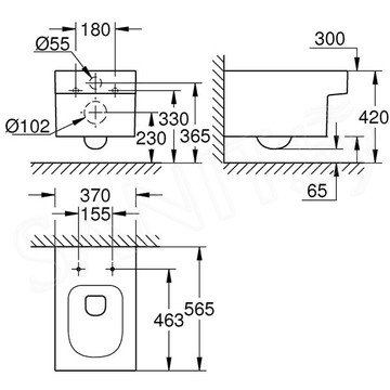 Подвесной унитаз Grohe Cube Ceramic 3924500H безободковый