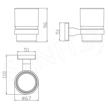 Стакан CeramaLux Quadro 61902