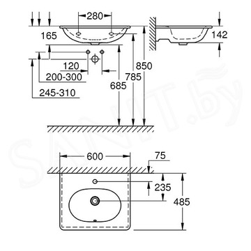 Умывальник Grohe Essence Ceramic 3956500H / 3956400H