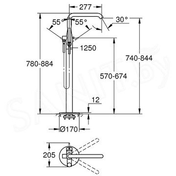 Смеситель для ванны Grohe Essence 23491001