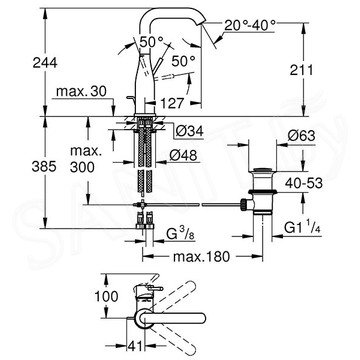 Смеситель для умывальника Grohe Essence 32628DA1 / 32628DL1