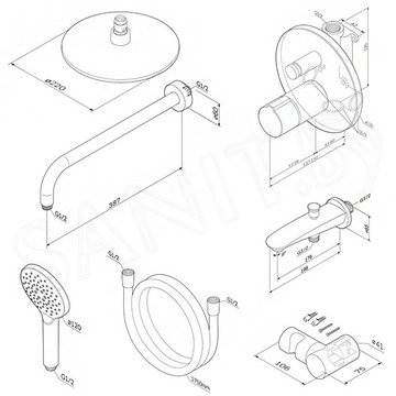 Душевая система AM.PM X-Joy FP85A10020 TouchReel встраиваемая