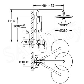 Душевая стойка Grohe Euphoria System 260 23061003