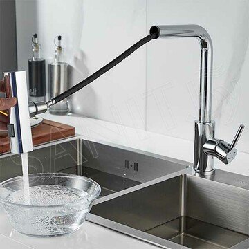 Смеситель для кухонной мойки Shevanik S263 с выдвижным изливом