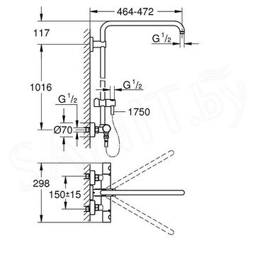 Душевая стойка Grohe Euphoria 26241000 с термостатом