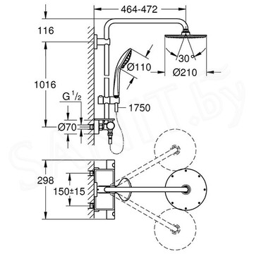 Душевая стойка Grohe Euphoria 210 26363000 с термостатом