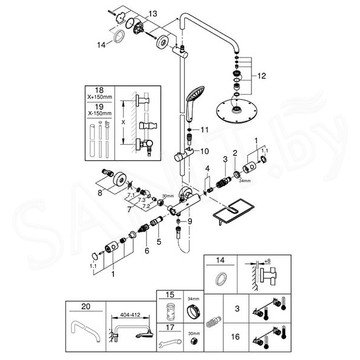 Душевая стойка Grohe Euphoria 210 26363000 с термостатом