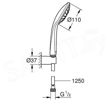 Душевая лейка со шлангом Grohe Euphoria 110 Моno 27354000