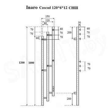 Полотенцесушитель Маргроид Inaro 3 Cascade СНШ электрический (таймер) 6 крючков хром